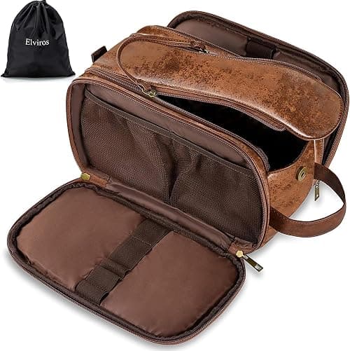 Elviros Men's Toiletry Bag with Large Capacity, Makeup Bag with Waterproof Bag, 24 x 15 x 16 cm on Amazon - Best Deal Finder