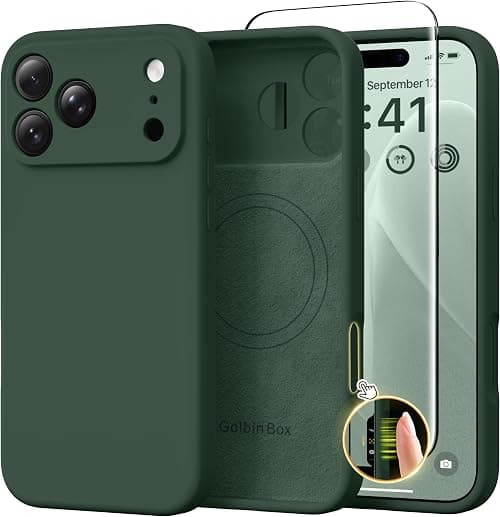 GolbinBox Magnetic for iPhone 17 Pro Max Case, Silicone Cover, Army Green على Amazon.ae - متتبع الأسعار