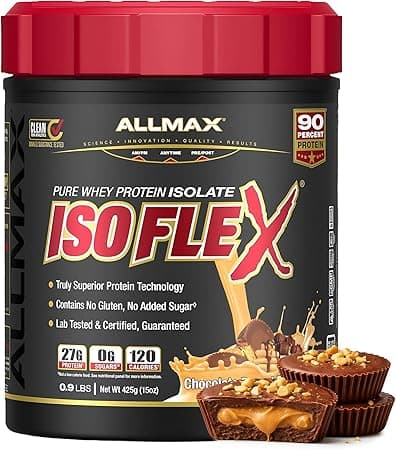 ALLMAX ISOFLEX Pure Whey Isolate Protein Powder - Gluten Free, Low Lactose, Sugar-Free - High-Protein, Clean, Keto-Friendly, Pre Post Workout Supplement, Women and Men | Chocolate Peanut Butter, 1lb on Amazon.ae - Price Tracker