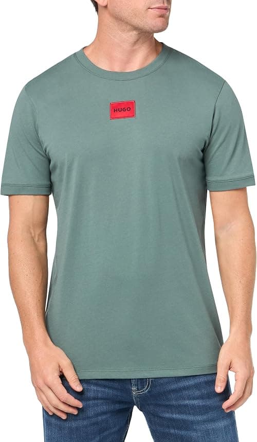 Hugo Boss mens Ribbed Crew Neck Regular Fit Center Logo T-shirt T-Shirt on Amazon - Best Deal Finder