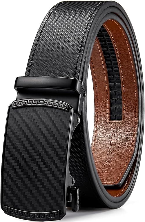 BOSTANTEN Mens Belt Leather 2 Pack Ratchet Belt For Men Dress and Casual with Adjustable Buckle, Trim to Fit on Amazon.ae - Price Tracker