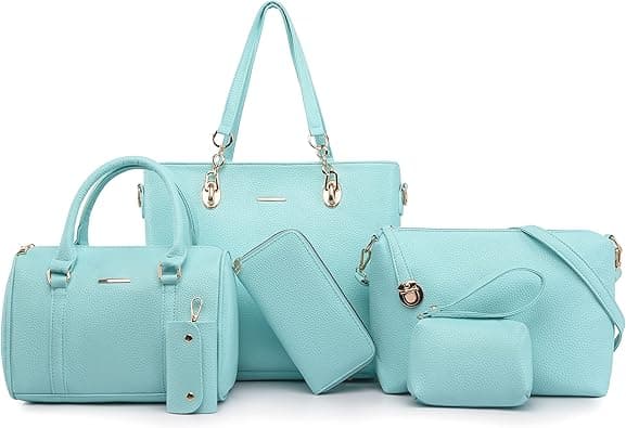 2E-youth Designer Purses and Handbags for Women Satchel Shoulder Bag Tote Top Handle Bag (4C-light blue), 4c-light Blue, Large on Amazon.ae - Price Tracker
