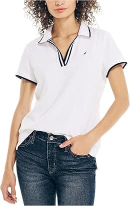 Nautica womens Nautica Sustainably Crafted Ocean Split-neck Polo Nautica Sustainably Crafted Ocean Split-Neck Polo - Amazon.ae Price Tracker