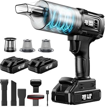 Car Vacuum Cordless, 35000PA Strong Suction Handheld Vacuum with 2 Detachable Batteries, 60Min Runtime Portable Vacuum Cleaner for Car Detailing, Pet Hair, Home Couch & Office, 350ML XL Dust Cup on Amazon - Best Deal Finder