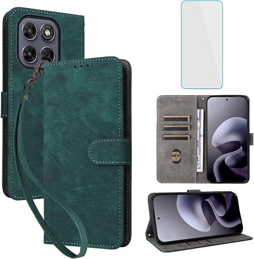 Case For Motorola Moto G67 5G/G77 5G Green | with Screen Protector,RFID Blocking,Flip Case,Phone Case Leather with Wallet,Motorola G 67 77 MotoG67 MotoG77 phone case على Amazon.ae - متتبع الأسعار