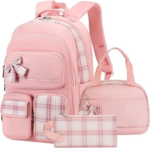 Girls Backpack,3pcs Backpacks with Lunch Box Pencil Case Set 15.6 Inch Laptop Bag Kids Kindergarten School Bookbag on Amazon.ae - Price Tracker