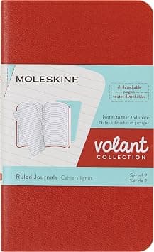 Moleskine Volant Journal, Soft Cover, XS (2.5" x 4") Ruled/Lined, Coral Orange/Aqua Blue, 56 Pages (Set of 2) - Amazon.sa Price Tracker