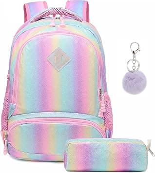 School Bags Girls Backpack Rainbow Glitter Backpack Teenager School Bags Set Colourful School Backpack Women's Backpack Casual Daypack for School Travel Work 30 x 13 x 38 cm on Amazon.ae - Price Tracker