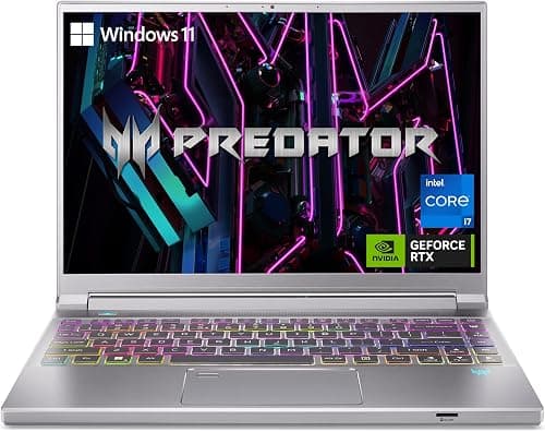 Acer Predator Triton 14 Gaming/Creator Laptop | 13th Gen Intel i7-13700H | NVIDIA GeForce RTX 4070 | 14" Mini LED 250Hz G-SYNC Display | 16GB LPDDR5 | 1TB PCIe Gen4 SSD |WiFi 6E | PT14-51-7979, Silver على Amazon.ae - متتبع الأسعار