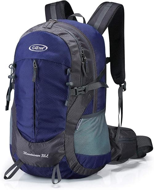 G4Free 35L Hiking Backpack Water Resistant Outdoor Sports Travel Daypack Lightweight with Rain Cover for Women Men على Amazon.ae - متتبع الأسعار