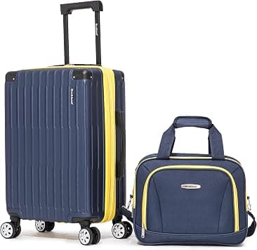 Rockland Hardside Spinner Wheel Carry on with Tote Luggage Set, Navy, Small, Rockland Hardside Spinner Wheel Carry on With Tote Luggage Set on Amazon.ae - Price Tracker