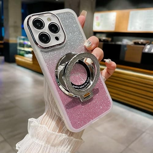 Magnetic Glitter Case for Samsung Galaxy A17 5G 4G/F17 5G/M17 5G,Luxury Plating Cute Bling Sparkling Shiny Kickstand Clear Women Girls Phone Case, Transparent Cover, Camera Protector White on Amazon.ae - Price Tracker