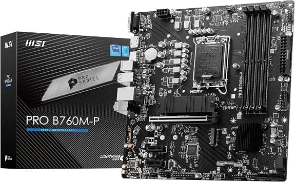 MSI Pro B760M-P DDR5 mATX Motherboard, Supports 12th/13th Gen Intel Processors, LGA 1700, DDR4, PCIe 4.0, M.2, Gbps LAN, USB 3.2 Gen2 - Black on Amazon.ae - Price Tracker