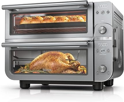 Ninja Double Oven Pro Smart XL - Oven and Air Fryer with Thermometer | 12-in-1 Versatility with Intelligent Processing and DualZone Technology for Cooking 2 Meals Simultaneously on Amazon.ae - Price Tracker