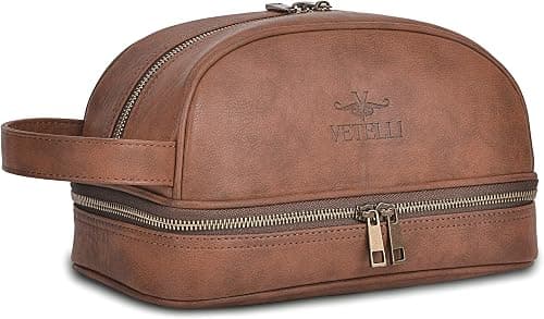 Vetelli Leather Toiletry Bag with free Travel Bottles For Men on Amazon - Best Deal Finder