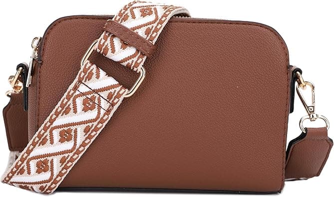 EVVE Crossbody Bags for Women Trendy Triple Zip Small Crossbody Camera Bag Purse with Wide Guitar Strap on Amazon.ae - Price Tracker