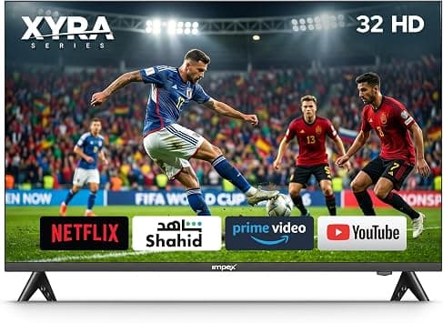Impex XYRA 32 Inch Smart HD LED TV, Android TV with Quad Core Processor, Frameless A+ Grade Panel, WiFi & E-Share, 176° Viewing Angle, Super Slim Design, 2 HDMI, 2 USB, RJ45, 2 Year Warranty - Amazon.sa Price Tracker