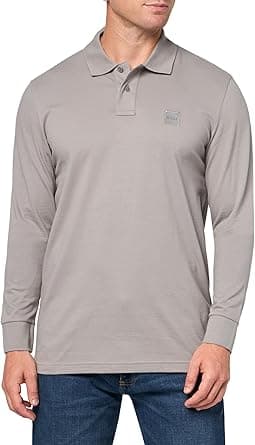 BOSS mens Square Patch Logo Slim Fit Long Sleeve Polo Shirt Polo Shirt on Amazon.ae - Price Tracker