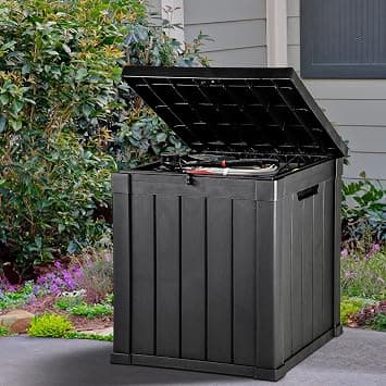 YITAHOME 51 Gallon Outdoor Storage Deck Box | Waterproof Resin Package Delivery and Storage Box with Lockable Lid for Patio Furniture Cushions, Pool Accessories, Garden - متتبع أسعار Amazon.sa