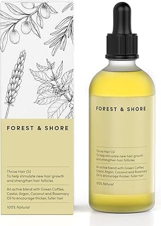 Forest & Shore Natural Hair Oil for Growth with Organic Rosemary, Castor, Almond & Argan Oils - Hair Mask & Treatment (100 ml) on Amazon.ae - Price Tracker