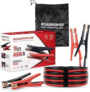 ROADPOWER Jumper Cables for Car Battery, Heavy Duty Automotive Booster Cables for Jump Starting Dead or Weak Batteries with Carrying Bag Included | Size: 4.87 Meters | 4000 AMP on Amazon.ae - Price Tracker