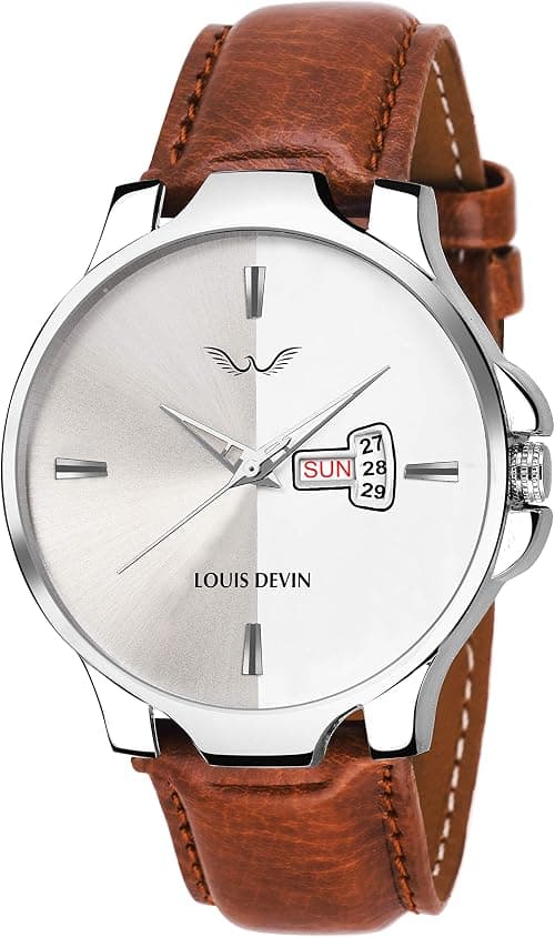 LOUIS DEVIN WT030 Leather Strap Analog Wrist Watch for Men on Amazon - Best Deal Finder