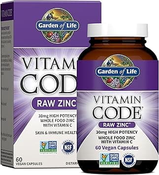 Garden of Life Vitamin Code Raw Zinc, 30Mg Whole Food Zinc Supplement + Vitamin C, Trace Minerals & Probiotics For Immune Support, Certified Vegan Non-Gmo & Gluten Free Zinc Supplements, 60 Capsules on Amazon.ae - Price Tracker