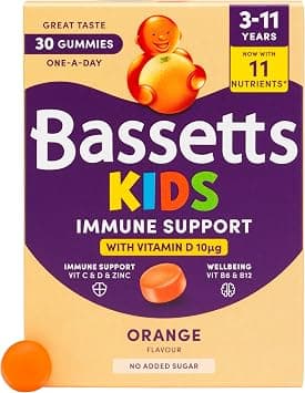 Bassetts Kids Immune Support Multivitamin Gummies Orange Flavour 30 Count for 3-11 Years على Amazon.ae - متتبع الأسعار