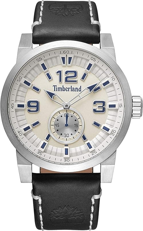 Timberland Duxbury Analogue Watch With Beige Dial And Black Leather Strap For Men - TBL15475JS-07 on Amazon.ae - Price Tracker