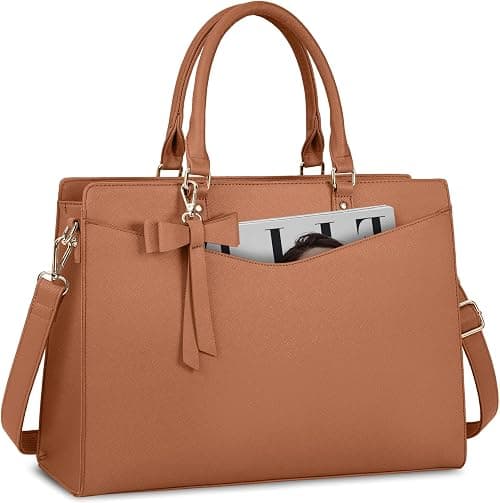Laptop Bag for Women 15.6 Inch Waterproof PU Leather Tote Bag Business Office Work Bag Briefcase Computer Tote Bag on Amazon.ae - Price Tracker