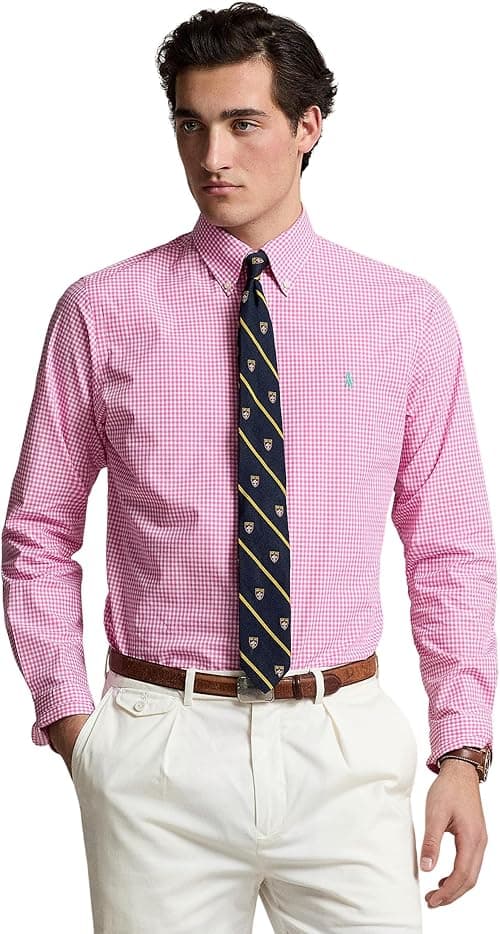 POLO RALPH LAUREN mens Classic Fit Gingham Stretch Poplin Shirt Classic Fit Gingham Stretch Poplin Shirt on Amazon.ae - Price Tracker
