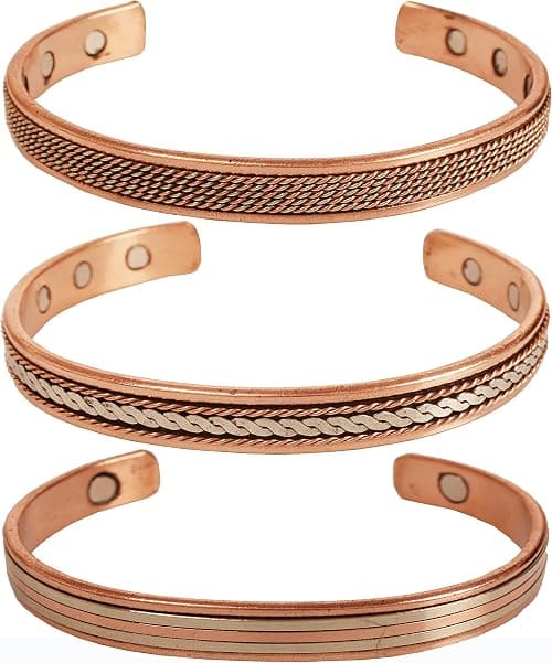 Touchstone-Kupferarmbänder | Geschenk für Männer und Frauen | verstellbarer, 100% reiner, massiver, echter Magnetschmuck | handgefertigtes Armband-Set | geflochtene tibetische Armreifen. on Amazon - Best Deal Finder