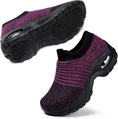 STQ Walking Shoes for Women Slip on Sock Sneakers Non Slip Air Cushion on Amazon.ae - Price Tracker