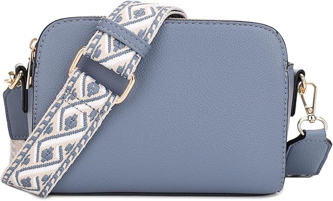 EVVE Crossbody Bags for Women Trendy Triple Zip Small Crossbody Camera Bag Purse with Wide Guitar Strap on Amazon.ae - Price Tracker