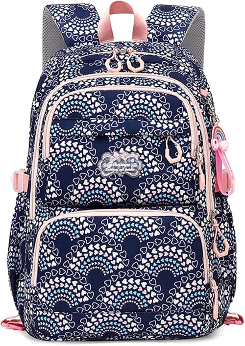 Mfikaryi Elementary School Backpack for Girls,Waterproof Student Bookbag with Lunch box and Pencil Case على Amazon.ae - متتبع الأسعار