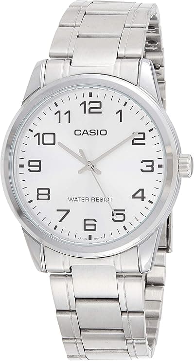 Casio Men's Watch - MTP-V001D-7BUDF White Dial, Silver Band on Amazon.ae - Price Tracker
