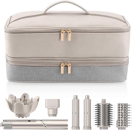 Travel Carrying Case for Dyson Airwrap Shark FlexStyle Revlon Hair Dryer, Double-Layer Waterproof PU Leather Portable Storage Bag with Handle for Home, Salon & Travel (15.1 × 6.5 × 6.1 inch) on Amazon.ae - Price Tracker
