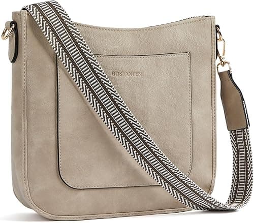 BOSTANTEN Crossbody Bags for Women Trendy Vegan Leather Hobo Handbags Fashion Shoulder Bags Purse with Adjustable Guitar Strap on Amazon.ae - Price Tracker