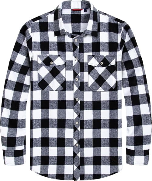 J.VER Men's Checked Casual Shirt Regular Fit Long Sleeve Flannel Shirts on Amazon - Best Deal Finder