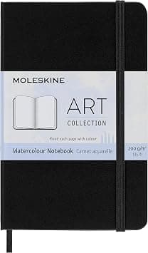 Moleskine Art Watercolor Notebook, Hard Cover, Pocket (8.9 cm x 14 cm) Plain/Blank, Black, 60 Pages - متتبع أسعار Amazon.sa