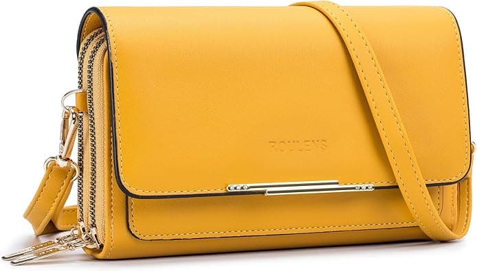 Roulens Women's Mobile Phone Bag with RFID Protection, Shoulder Bag with Removable Wallet, PU Leather Wallet Phone Pouch with Wide Removable and Adjustable Straps on Amazon.ae - Price Tracker