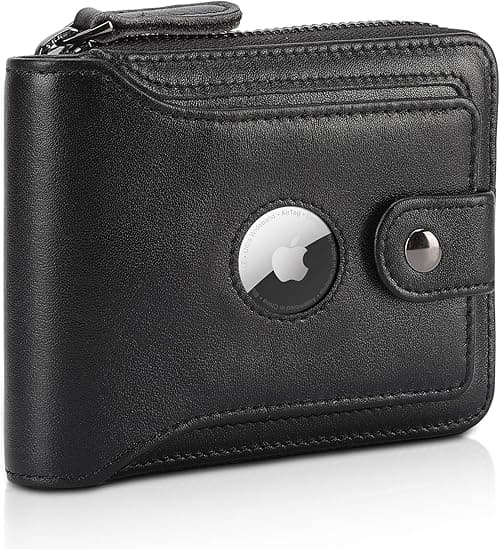 Polare Leather Wallet for Men Bifold RFID Blocking Cash Credit Card Case with Air Tag Slot and YKK Zip Coin Pocket on Amazon.ae - Price Tracker