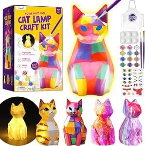 ONE TO FOUR Paint Your Own Cat Lamp Kit, Arts and Crafts for Kids Ages 8-12, DIY Painting kit for Kids 6-12, Night Light, Cat Toys Girls Boy Birthday Gift Ages 3 4 5 6 7 8 9 10 11 12+ on Amazon.ae - Price Tracker