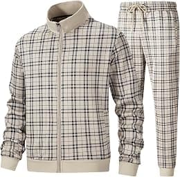 W JIANWANG Men's Casual Tracksuits Long Sleeve Jogging Suits Sweatsuit Sets Track Jackets and Pants 2 Piece Outfit - Amazon.ae Price Tracker