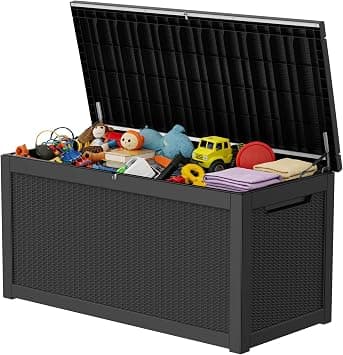 320 Gallon Outdoor Storage Box Resin Deck Box All Weather Waterproof Large Lockable Storage Container Deck Box for Patio Furniture, Garden Tools, Lockable, Black - Amazon.sa Price Tracker