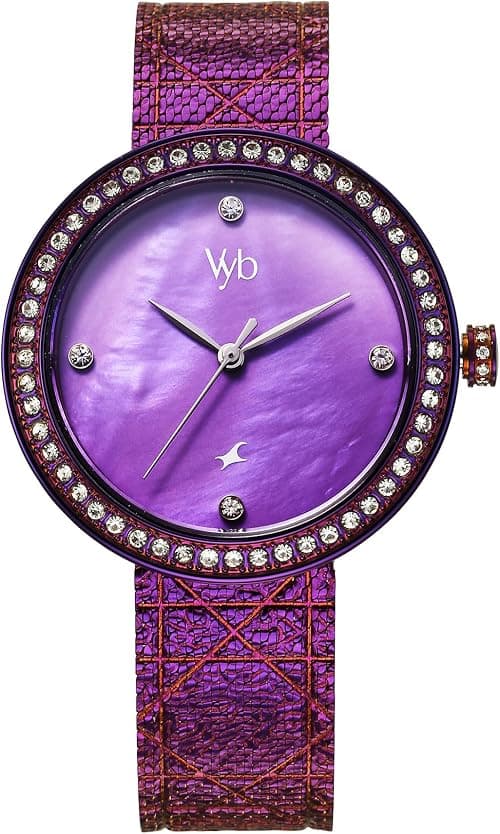 Fastrack Vyb Women Quartz Analog | Exotic Purple Mother of Pearl Dial with Minimalist Markers | Sleek Dark Purple Stainless Steel Mesh Strap - FV60056QM01W on Amazon.ae - Price Tracker