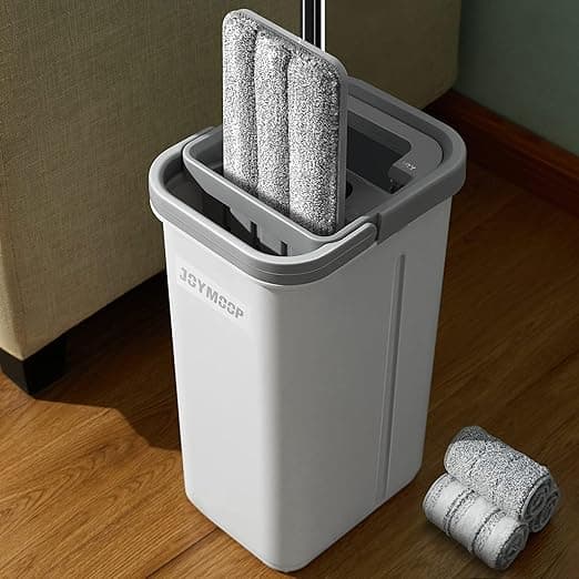 JOYMOOP - Flat Mop and Bucket with Spinner, with 3 Washable Microfiber Wipes - Wet & Dry Use, Floor Cleaning System on Amazon.ae - Price Tracker