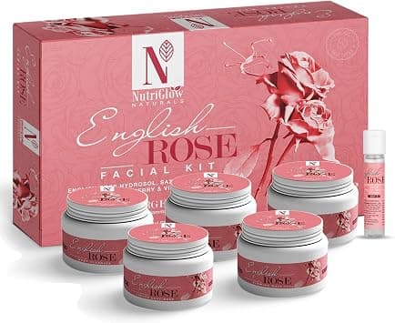 NUTRIGLOW Natural's English Rose Facial Kit for Women with Rose Extracts, Best for Reverse Aging, Hyper pigmentation Treatment & Dark Spots Removal, All Skin Types (8.8 Oz + 0.3 Fl Oz) على Amazon.ae - متتبع الأسعار