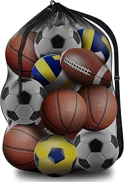 Extra Large Mesh Ball Bag 30"x40" Sports Ball Bag with Adjustable Shoulder Strap Ideal for Carrying Soccer Football Basketball Volleyball Swimming Gear Team Equipment Bag for Coaches and Players على Amazon.ae - متتبع الأسعار