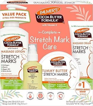 Palmer's Cocoa Butter Formula Pregnancy Skin Care Kit for Stretch Marks and Scars, Dermatologist Approved, Gift for Mom to Be, 4 Piece Full Size Set on Amazon.ae - Price Tracker